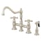 Kingston Brass KS3276AXBS Restoration 8" Bridge Kitchen Faucet W/ Sprayer, Nickel KS3276AXBS - alternate 1